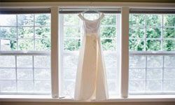 hanging wedding gown