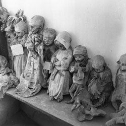 These mummified infants are actually where they're supposed to be: the vault of a cemetery in Guanajuato, Mexico.