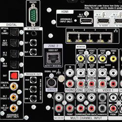 rear view of audio/video receiver