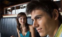 couple in a restaurant