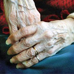 It's normal for nails to become thinner or more brittle in a person's senior years. See more pictures of skin problems.