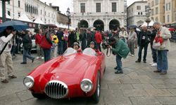 The California Melee is a parody of other Mille races. Here, a vintage Maserati attends the Mille Miglia 2010, in Brescia, Italy.