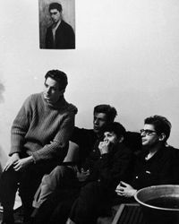 Some members of the Beat movement, like Allen Ginsberg (on the right, pictured with musician David Amram and fellow poets Peter Orlovsky and Gregory Corso), went on to be influential in the '60s cultural and political movements as well.