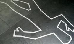 Tape on ground in shape of a body
